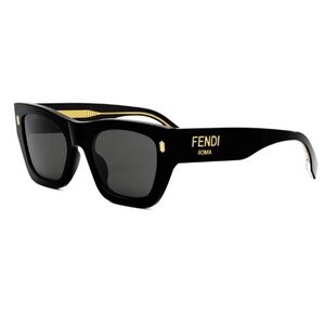 Fendi Designer Sunglasses in Black and Gold